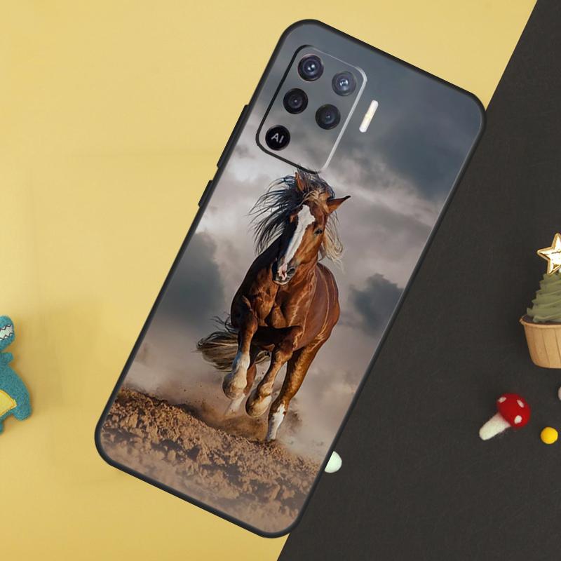 Horses Running Case For Oppo A96 A76 A16 A17 A57 A60 A40 A80 A18 A38 A58 A78 A98 A15 A54 A74 A94 A6 A5 Pro