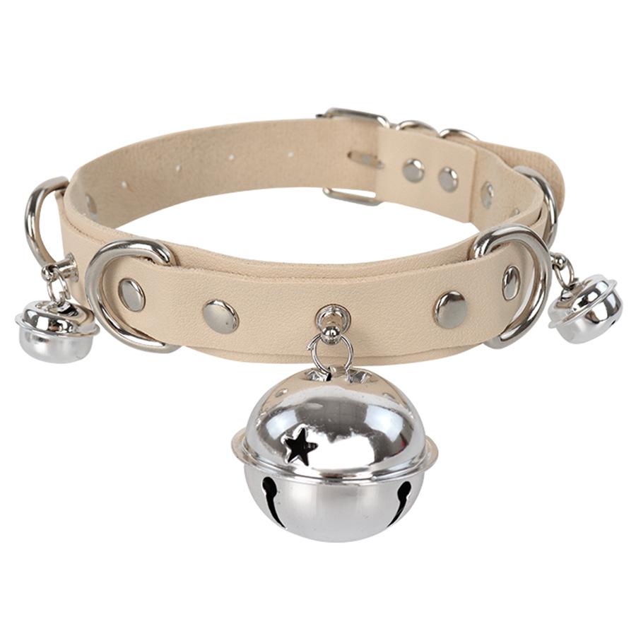 Cosplay Collar New Leather Bell Collar Role Play Exaggerated Neck