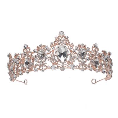 European Retro Glass Crown Wedding Photography Bridal Headdress Exquisite Princess Crown