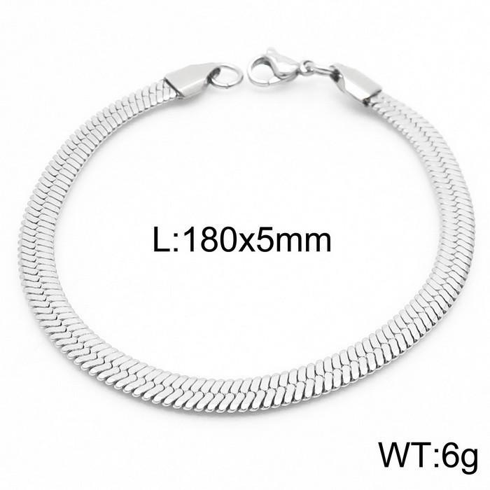 Trendy Minimalist Stainless Steel Snake Chain Necklace & Bracelet Set