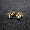 Tiny Star Moon Fashion Stud Earrings for Women Fashion Music Cross Leaf Cup Earings Stainless Steel Jewelry Pendientes Gift