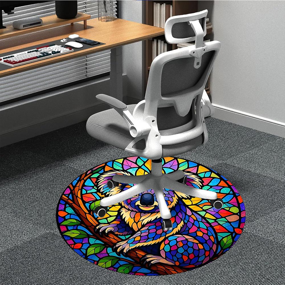 

1pc Koala Stained Glass Chair Carpet for Office, Non-slip, Soft and Durable Office Rug for Interior Decoration, Perfect for Office yy260313072 80cm by 80cm