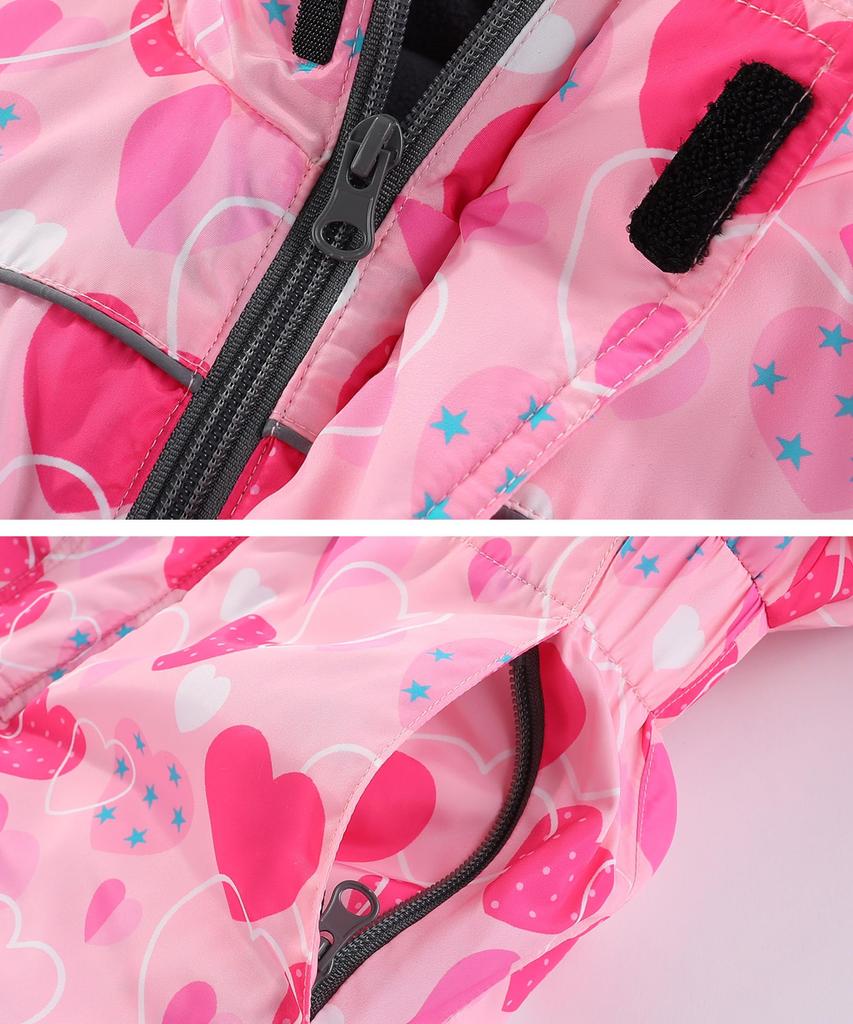 M2C Ski Snowboard and Perfect for Snow Size 130 Kids' Snowwear, Wear, One-Piece Jacket, Water-Repellent, Windproof, Cold-Proof, Girls' Play, Pink,