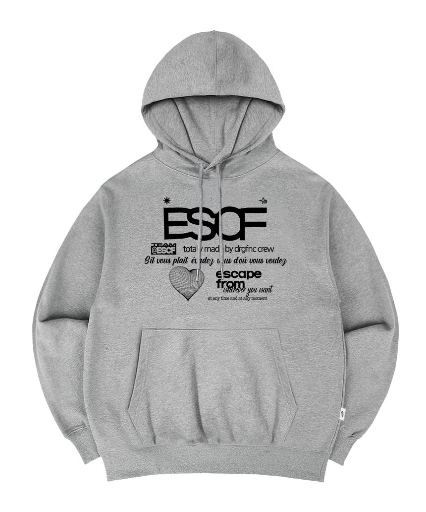Escape From Black Heart Crew Collection Print Hoodie Gray M