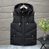 Down Cotton Waistcoat Men's Autumn and Winter Jacket Trend of Thickening Vest Shoulders Large Size Cotton Hooded Shirt Horse Jacket