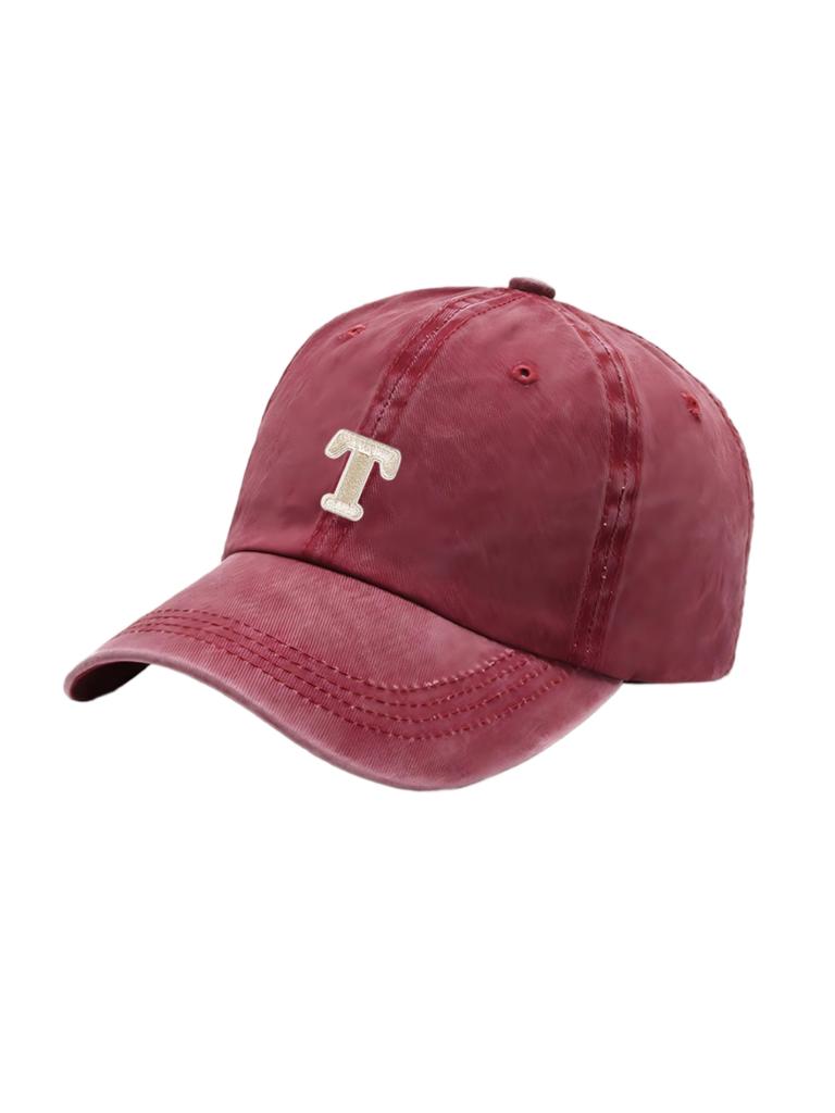 1Pc Unisex A-Z Letter Outdoors Fashionable Leisure Washed Baseball Cap, Adjustable Outdoor Sun Protection Casual Hat
