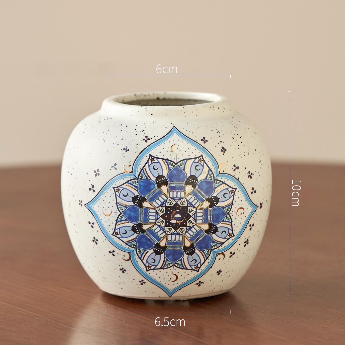 Новая Ретро Ручная Роспись Керамическая Ваза Настольное Украшение Стиль Рамадан Керамическая Ваза Настольное Украшение и Аксессуары Декор Дома