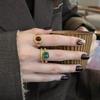 Xiaohongshu-Inspired Emerald and Pigeon Blood Red Jade Ring with Diamonds