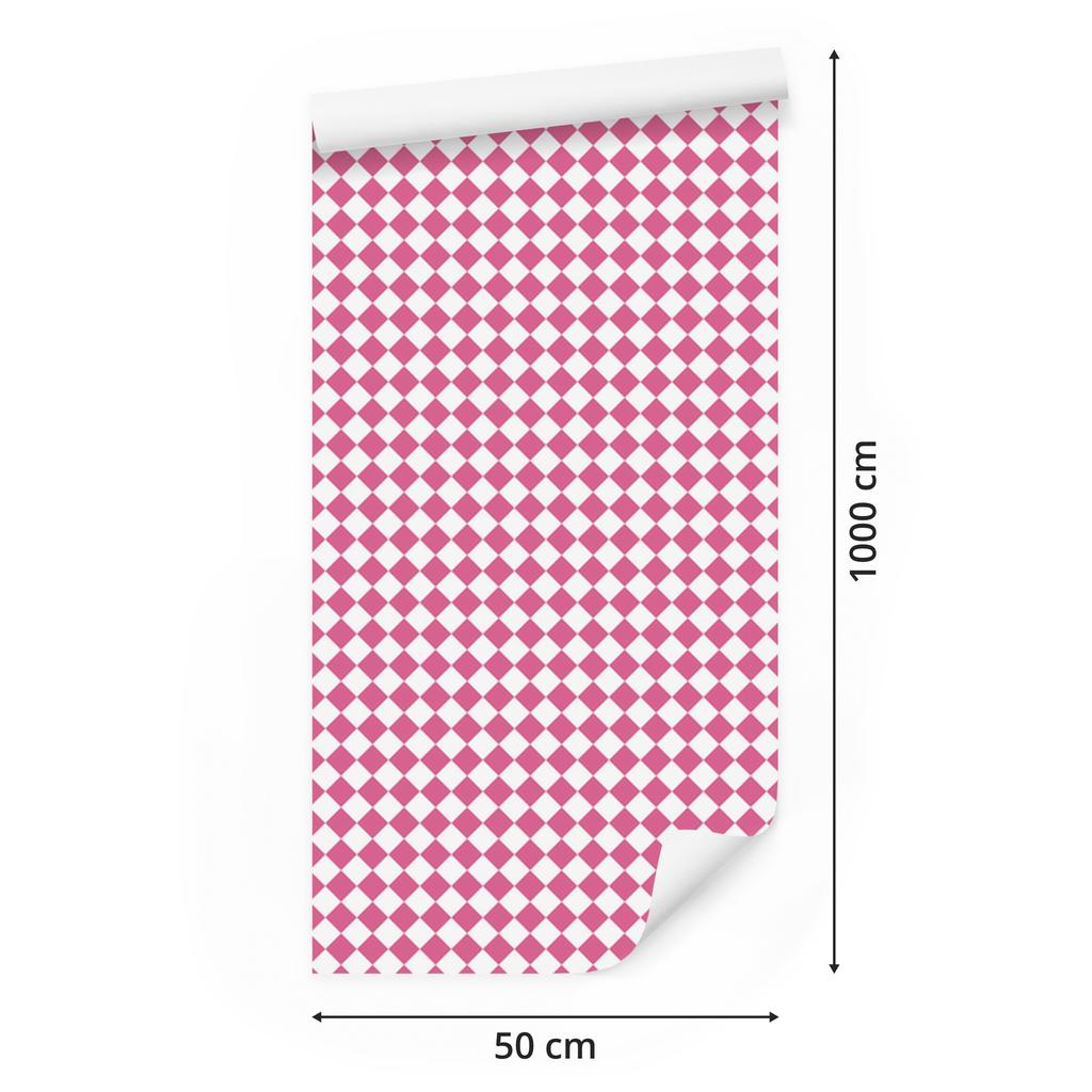 Geometric diamonds wallpaper powder pink, powder pink center 50x1000