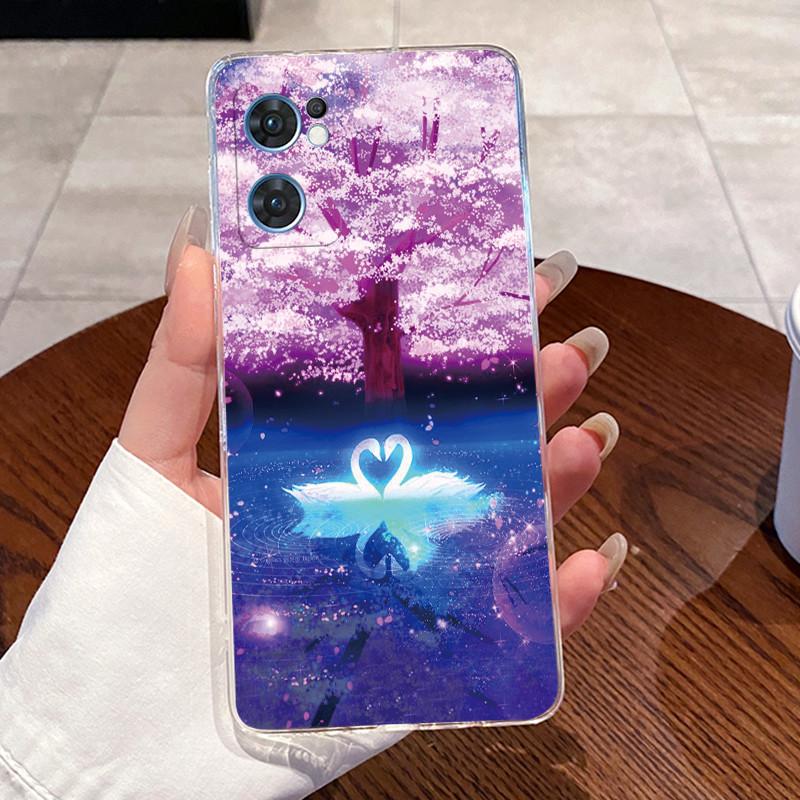 Cases For OPPO Reno7 5G / Find X5 Lite Clear Silicone Jelly Soft TPU Back Cover For Reno 7 5G CPH2371 Cute Rabbit Cat Phone Case
