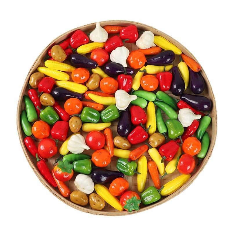 20PCS/Set Mini Foam Models Assorted Fruit Vegetable Simulated Miniature DIY Decorating Material Game Prop Class Rewards Gift ZYF
