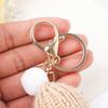 Keyrings Women Girl Pompom Keyrings Plush Doll Keychains Fluffy Plush Doll Sleeping Baby Keychain