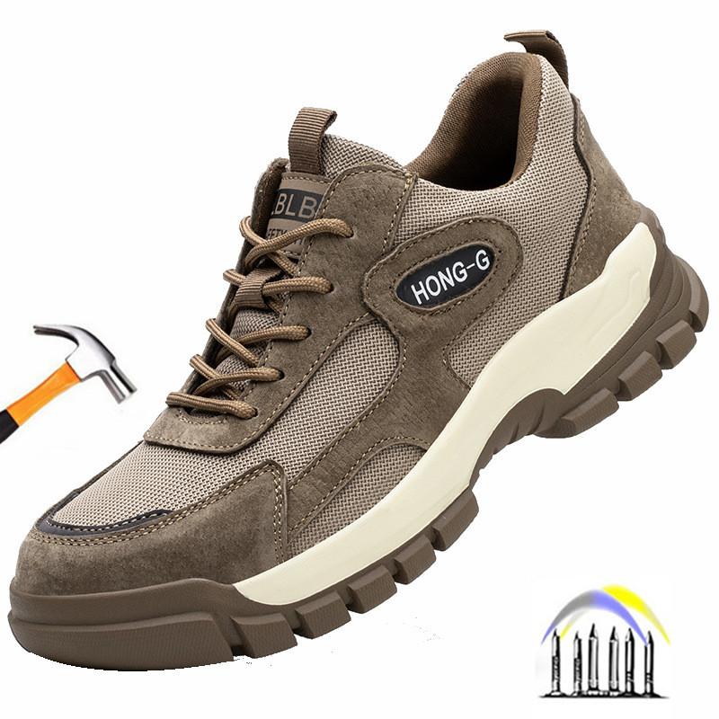 Anti-puncture Safety Shoe with Steel Toe Cap Anti-slip Work Shoes Light Work Sneakers Construction Shoes Safety Boots for Man