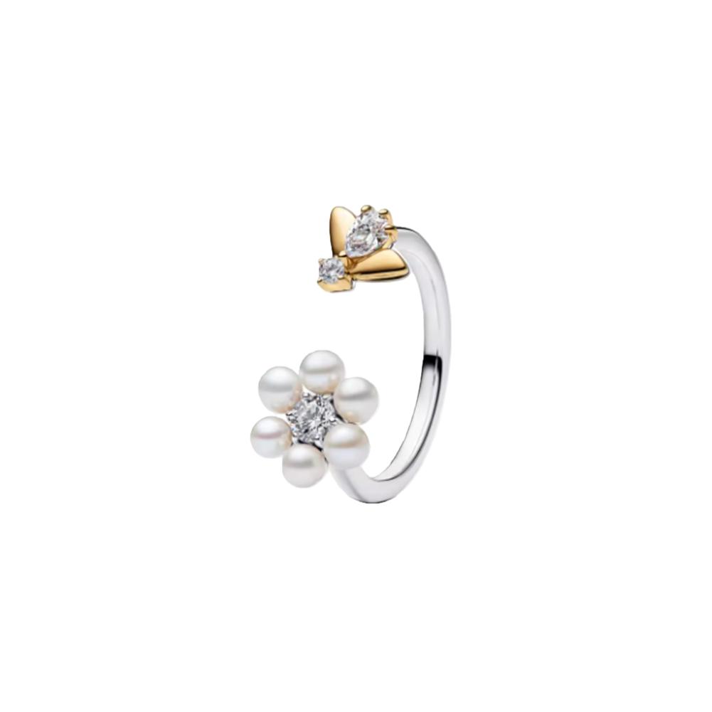 New S925 Silver Red Rose Bow Simple Love Ring Card Snowflake Series Ice Linghua Gold Bee Flower Ring Jewelry