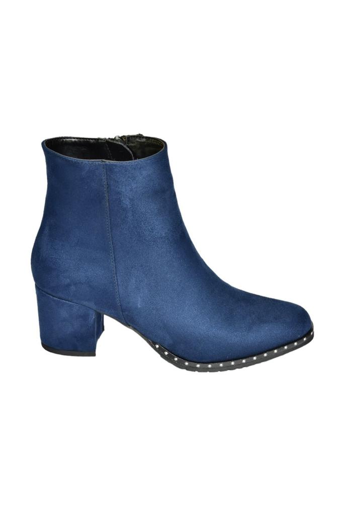 Botas femininas modernas e elegantes em azul marinho