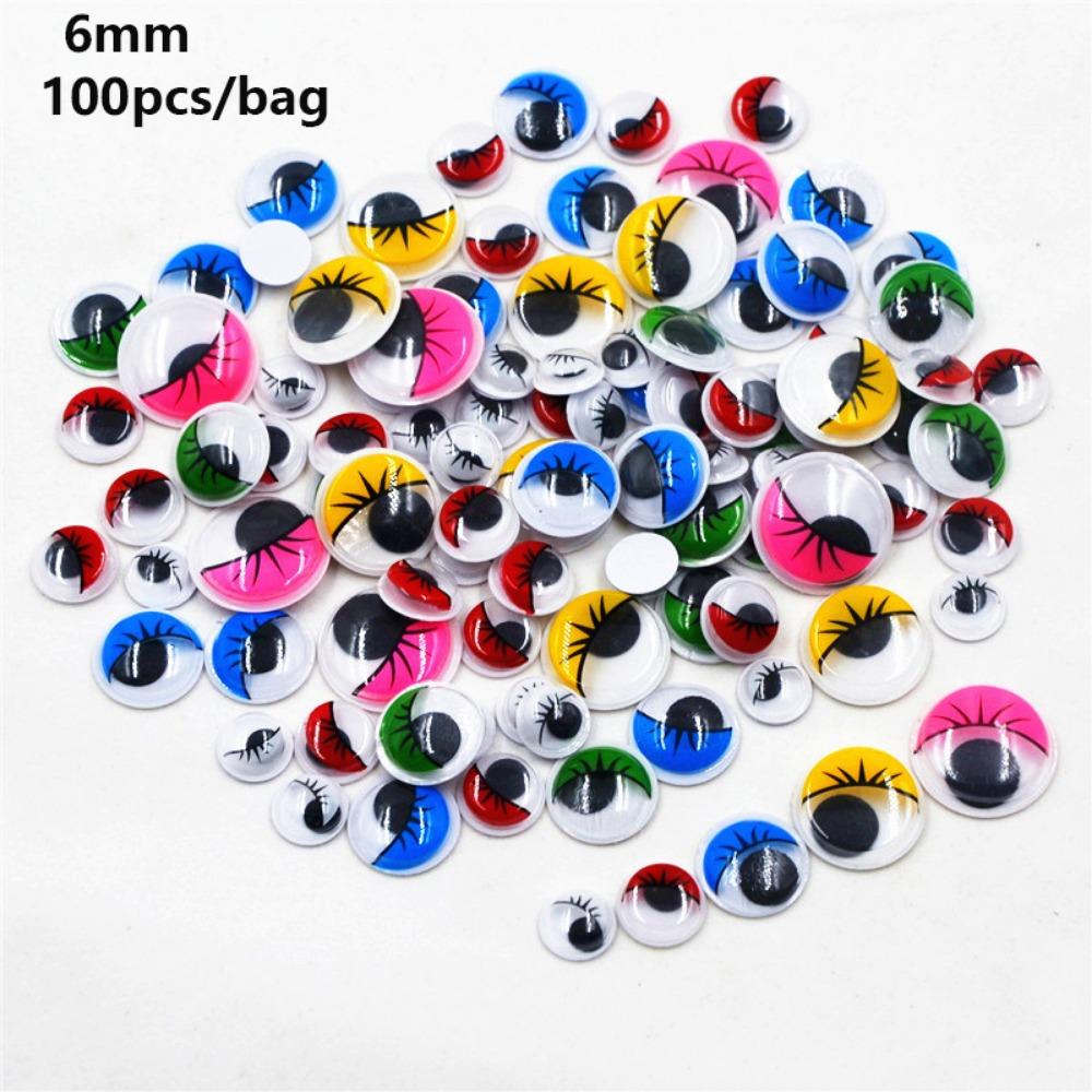 50/100pcs/bag with Eyelashes Dolls Activity Eyes 3D Wiggling Moving Eyes