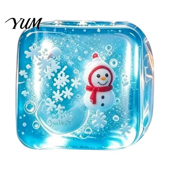 Stress Relief Toy for Halloween Christmas, Anxiety Reduction Ice Cube Squeeze Relieving Toy, Slow Rising Clear Sensory Holiday Gift Rebound