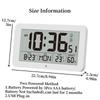 Battery Powered Digital Wall Clock TEMP Humidity Date Week 2 Alarm Night Vision 12/24H Auto Dimmable DST Snooze LCD Table Clock