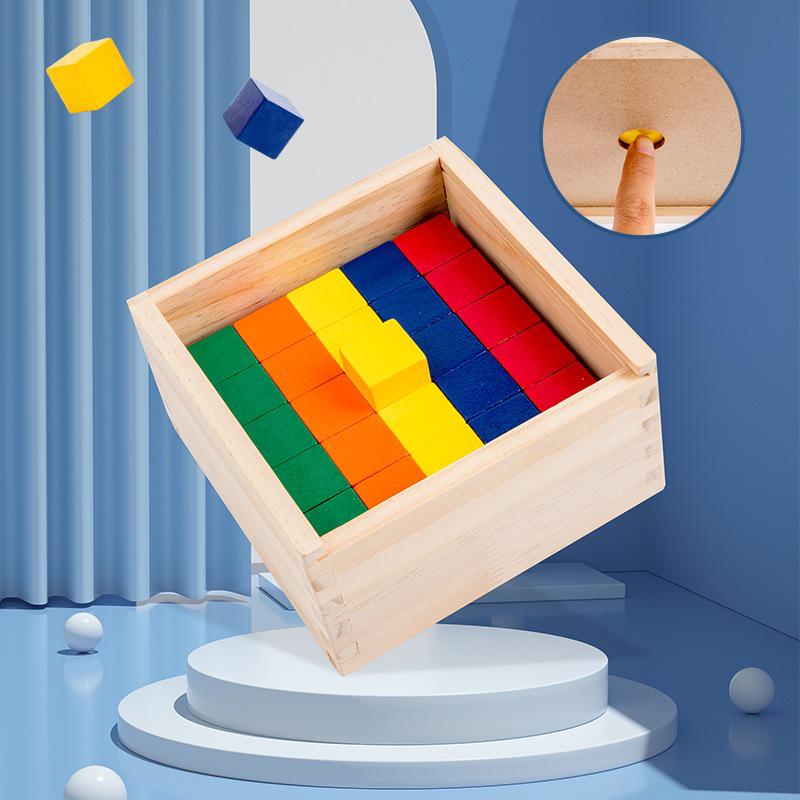 Educational Wooden Puzzle Cubes for Children's Early Learning and Logical Thinking Development