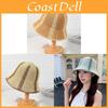 Fisherman Hat Ladies Summer Striped Cotton Sun Protection Wide Brim Casual Beach Cap