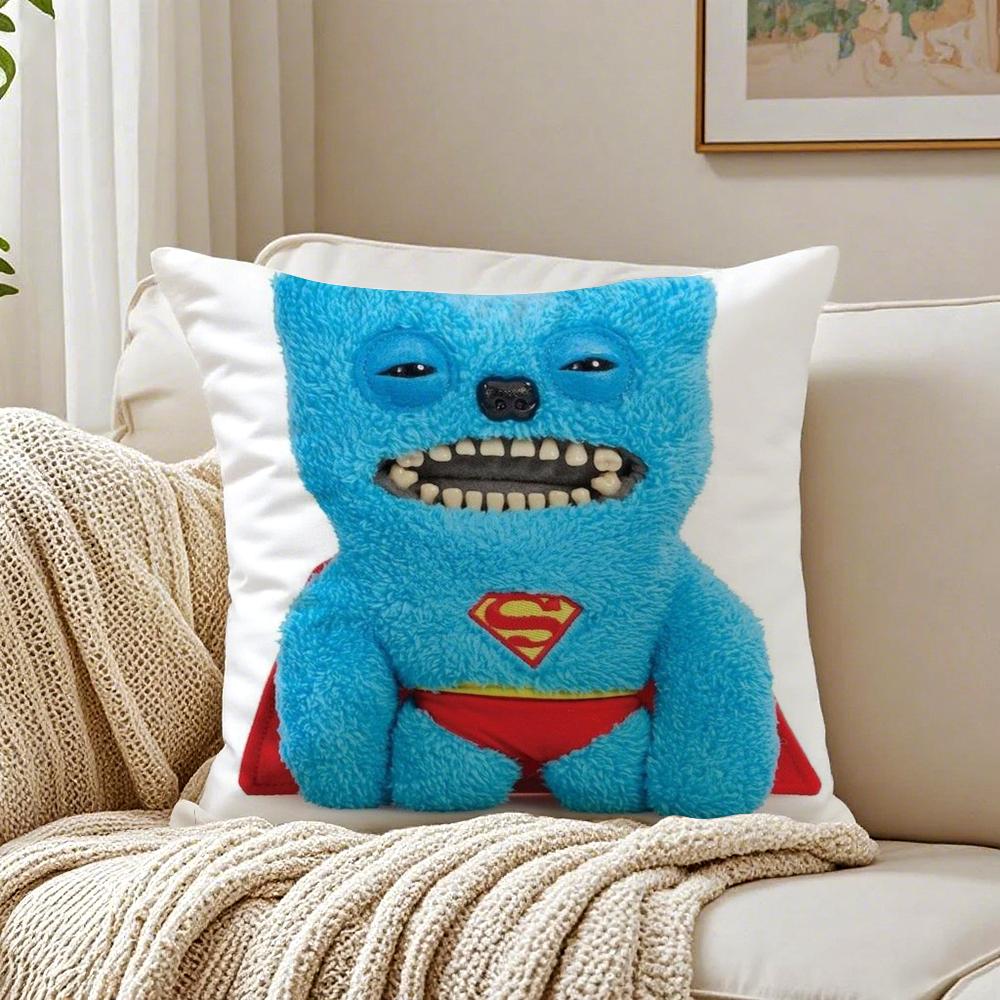 Weird Unique Toy FFuggler DDolls Cushion Cover Linen Pillowcase Soft for Sofa Bed Home Room Decor