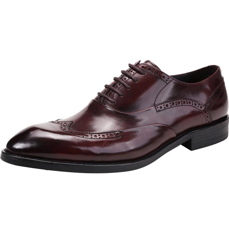 [Pre-sale] Men's Genuine Leather Brogue Dress Shoes - Full Grain Business Formal Footwear