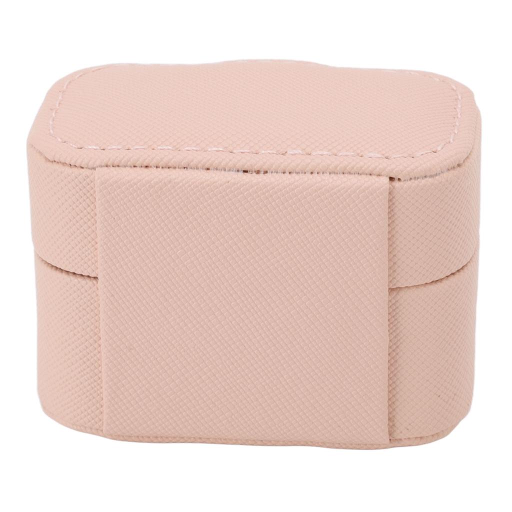 Mini Ring Storage Box PU Leather Small Jewelry Box Organizer Small Travel Earring Case Pink