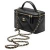 Chanel Calfskin Makeup Bag Handbag Women's Black AP4933-B22105-94305