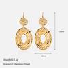 European and American style gold geometric earrings for women, fashionable versatile trendy design earrings, stainless steel electroplated 18K gold 