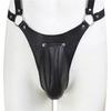 BDSM  Bondage Sexy Costume Sex Toys Slave Training Leather Sub Tights Bodysuit Penis Cage Underwear