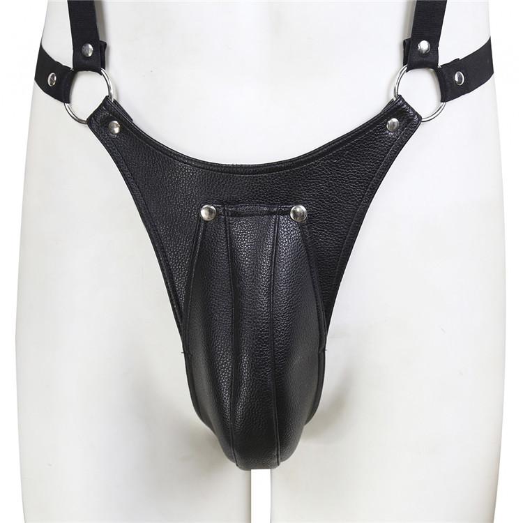 BDSM Bondage Sexy Costume Sex Toys Slave Training Leather Sub Tights Bodysuit Penis Cage Underwear