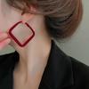 Autumn and Winter New Red Geometric Earrings Niche Personality High-end Earrings Fashion Versatile Design Earrings