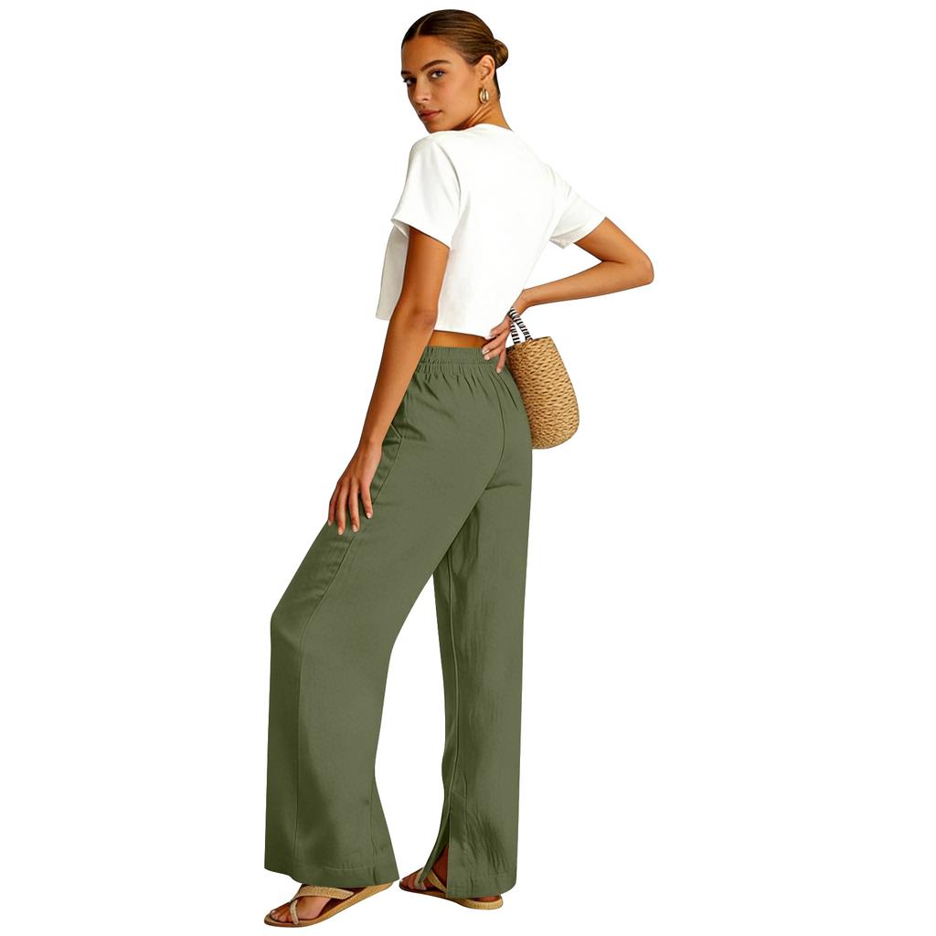 Pantaloni Sportivi da Donna Fitness Casual Larghi Elastici Pantaloni da Jogging Pantaloni Dritti a Gamba Larga Pantaloni Casual Pantaloni da Yoga