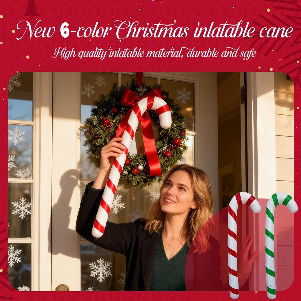 45 Inch Inflatable Christmas Candy Cane For Christmas Decorations, Outdoor Holiday Decorations