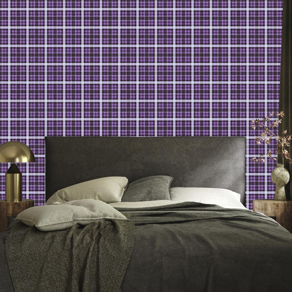 Purple and Plum Checkered Wallpaper for Living Room and Bedroom 50x1000