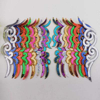 Costumes de Cosplay, 1 paire, bricolage, Appliques, paillettes, garnitures brodées, patchs en tissu à repasser