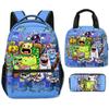 Classic Popular my singing monsters 3D Printed 3pcs/Set School Bags Travel Notebook Backpack portable Lunch bag Pencil Case