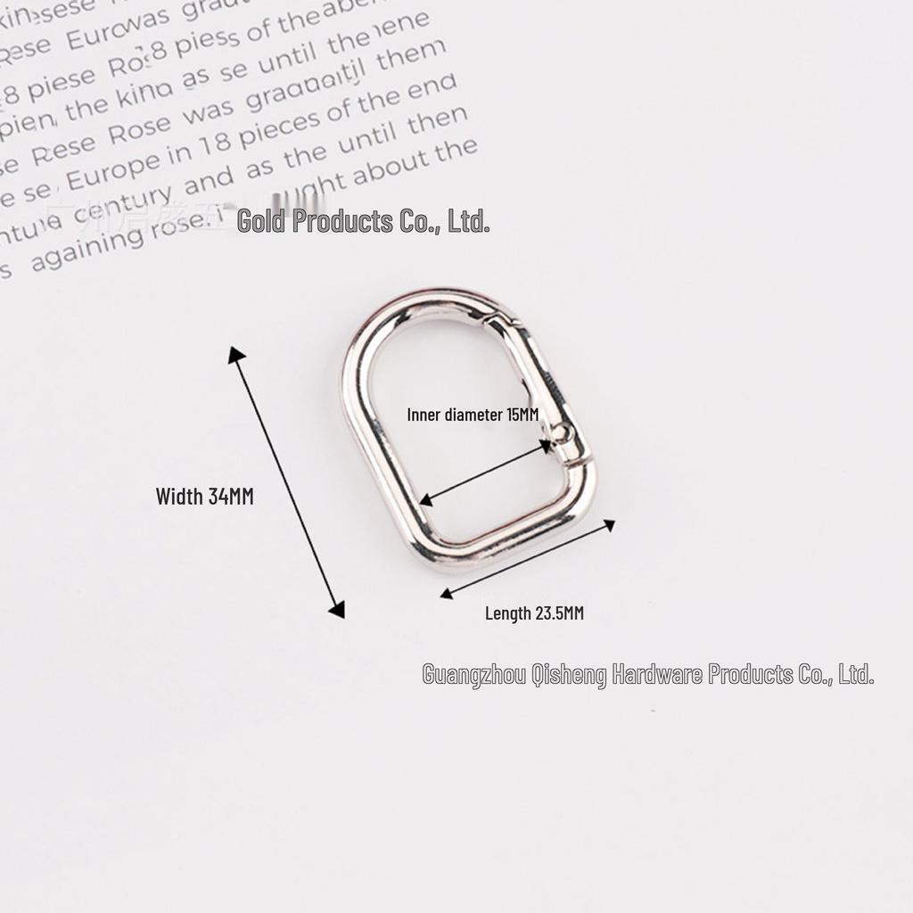 In-Stock: High-Grade D-Shaped Spring Ring Buckle for DIY Bag Handles & Straps