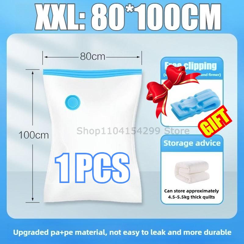 1-10PCS Vacuum Storage Bag Travel Organizer with Pump Leakproof & Scratch-Resistant for Clothes Blankets Bedding Space-Saving