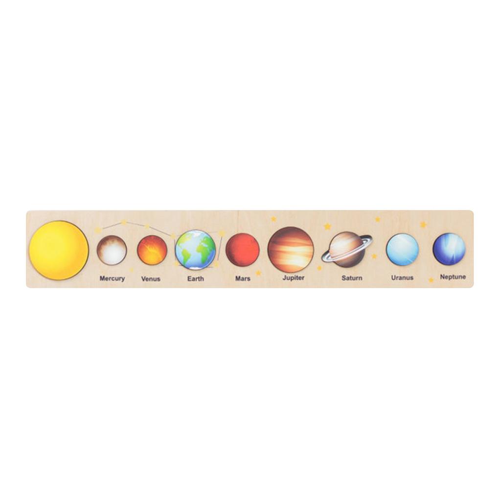 Solar System Puzzle Toy Wooden Planets Jigsaw Thinking Training Educational Toys Great Gifts For Children