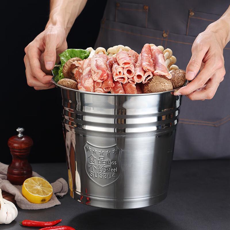 201 Stainless Steel Portable Buckets with Handle (3-Pack)