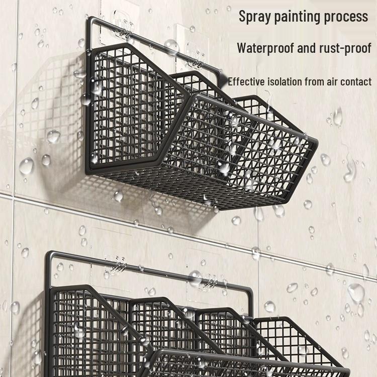 Wall-Mounted Spice Rack & Vegetables Basket with Onion, Ginger, Garlic Storage