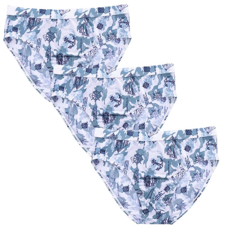 3PCS Fashion Men's Breathable Underwear Underpants Ice Silk Briefs Panties Big Size L XL 2XL 3XL 4XL 5XL 6XL