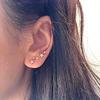 Gold Plated Star Climber Earrings, Five-Star Crawler Stud Earrings, Delicate Constellation Ear Cuff Earrings for Women