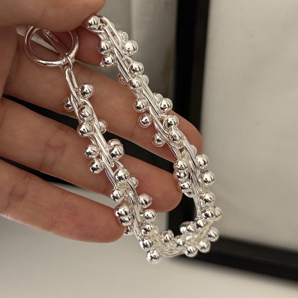 Xiaomi 100% Solid 925 Sterling Silver Metal Bracelet for Women Vintage Handmade Simple Balls Bracelet Birthday Gift Party