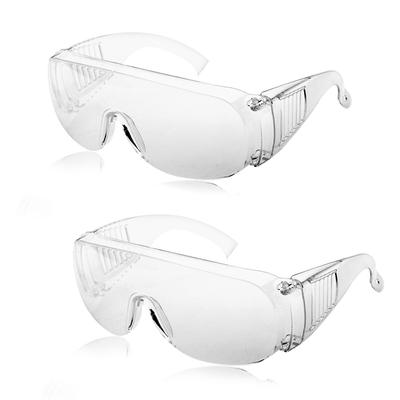 2pcs Plastic Safety Glasses Full Frame Eyes Protective Goggles Transparent Safety Glasses