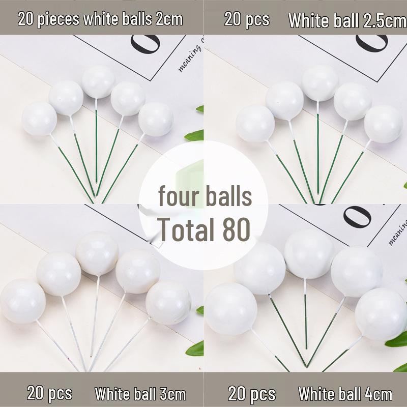 100pcs Cake Toppers: Gold, Silver, and Colorful Balls for Birthday Party Decorations