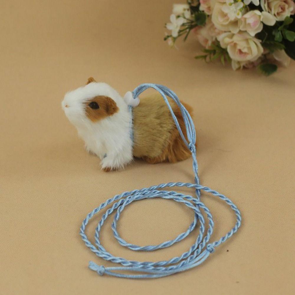 Nylon Pet Cage Leash Adjustable Walking Leash Comfortable Rabbit Collar Leash Rat Mouse Hamster