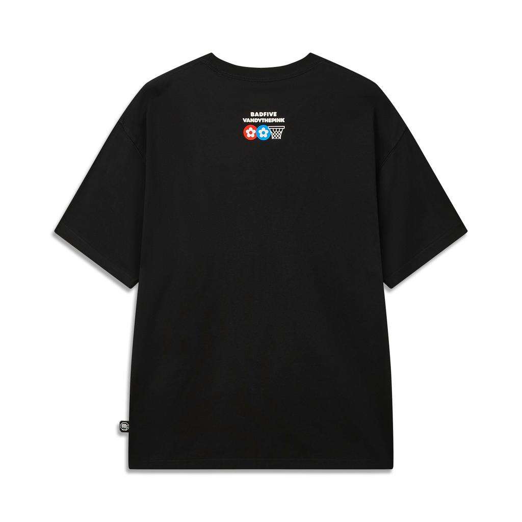 Men's Li-Ning T-Shirts Men's Black Crew Neck Moderate Straight Fit