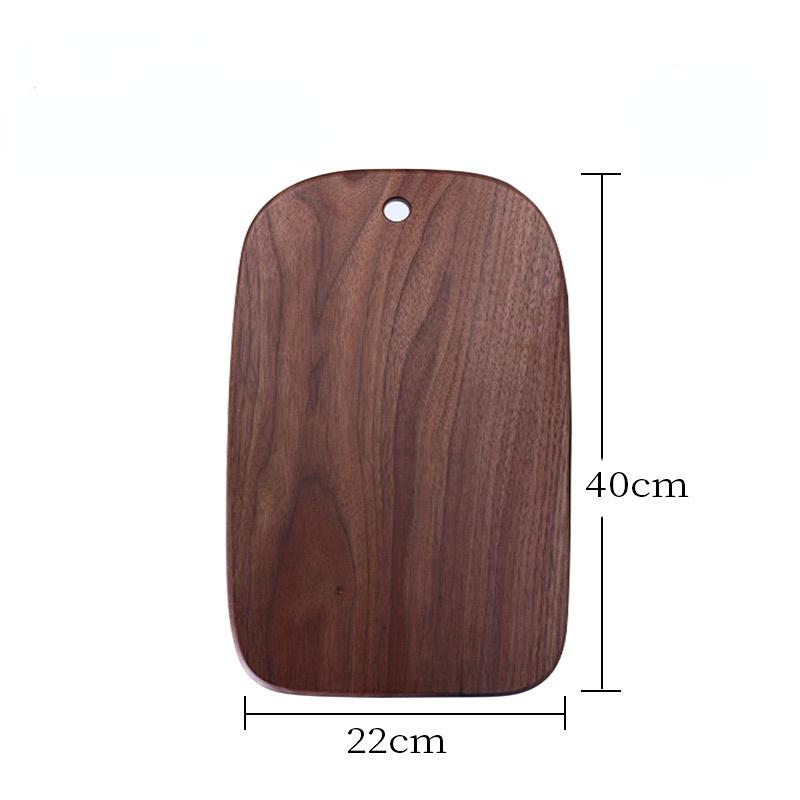 Tabla de cortar de madera de forma irregular para pan, verduras, frutas, tabla de madera de nogal negro macizo para alimentos, filetes, charcutería, tabla para queso de cena con agujero